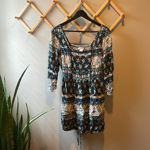 Band Of Gypsies Tunic with Smocked Detail and tie waist